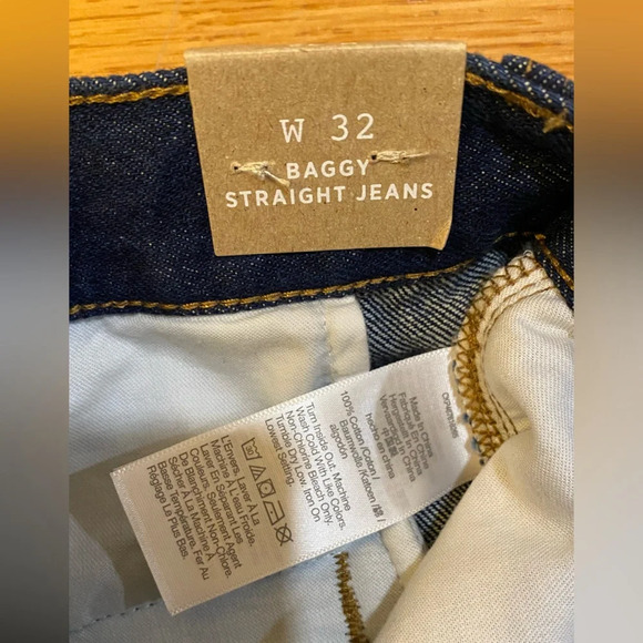 NWT Madewell Baggy Straight Jeans in Woodham Wash: Pleated Edition Size 32 - Picture 10 of 13